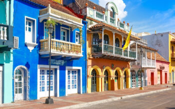 bunte Gasse in Cartagena